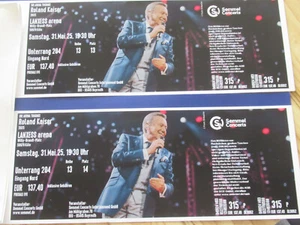 2x Tickets Roland Kaiser Köln 31.05.2025 Block 204, DIREKT AN DER BÜHNE!!!! - Bild 1 von 2