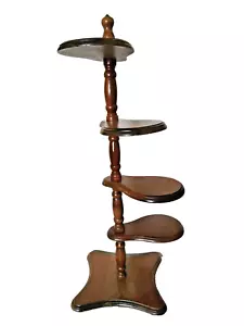 Vintage Wooden Swivel 4 Tier Plant Stand / 30" Tall / Made in Taiwan - Picture 1 of 9