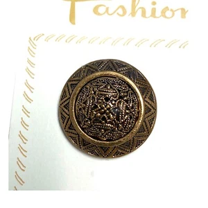 Vintage Unusual Value in Fashion Buttons - 6 on Card - Gold Domed Twinkle Button - Picture 1 of 6