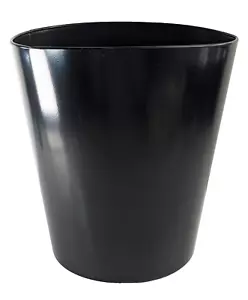 mDesign Round Metal Waste Can - Black - Picture 1 of 7