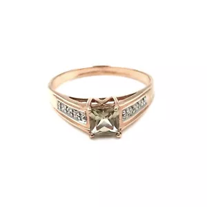 Topas 9kt rose Gold Ring Diamanten 375 Rotgold Schmuck 22.0mm 69 9K Diamond oro - Bild 1 von 12