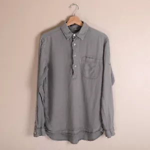 Seasalt Women’s Linen Pullover Shirt Gray Boyfriend - Picture 1 of 13