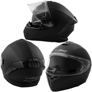 Motorbike Full Face Helmet Motorcycle Scooter Inner Sun Visor Touring Matt Black - Picture 1 of 11