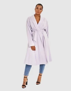 New Leo Lin Plus Size 22 Lilac Purple Moonlight Shawl Collar Coat Lightweight - Picture 1 of 10
