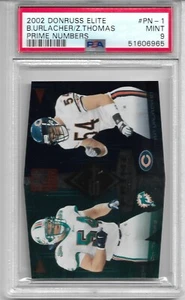 2002 DONRUSS ELITE PRIME NUMBERS PN-1 BRIAN URLACHER - ZACH THOMAS PSA 9 MINT - Bild 1 von 2