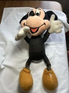 Vintage 60s-70s Mighty Star Disney Mickey Mouse Poseable Stuffed Plush - Picture 1 of 8