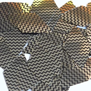 Sequin Long Diamond 1.75" Gold Black Pinstripe Metallic Couture Paillettes - Picture 1 of 2