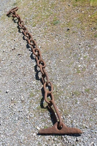 Antique Primitive Ship Chain Sacramento River (OTS-2) Steampunk 8'3" 36.6 lbs - Picture 1 of 9