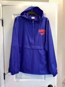 SMU Mustangs Champion Jacket – Men’s 2XL, Windbreaker, Hooded, 1/2 Zip - Picture 1 of 7