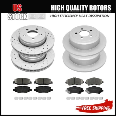 Front & Rear Disc Rotors + Brake Pads for 2008 - 2011 Dodge Nitro Jeep Liberty - Image 1 of 4