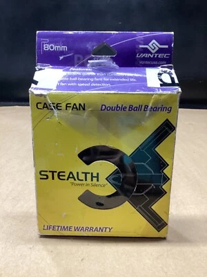 VANTEC SF8025L 80MM 2050 RPM Stealth Double Ball Bearing Fan - Black - #117L51 - Image 1 of 3