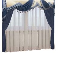 Curtains set luxury Gray fabric PANEL VALANCE COD NO 2027 ( color customizable