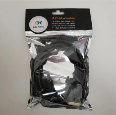 Cable Matters Computer Monitor 6 Ft DVI-D Dual Link Cable (New) - Image 1 of 2