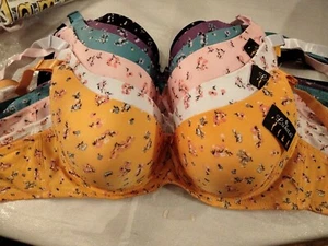 NUEVO SEXY SUJETADORES FLORALES TALLA "DD"S LOTE DE 3 PIEZAS... PUSH UP... CON AROS - Imagen 1 de 3