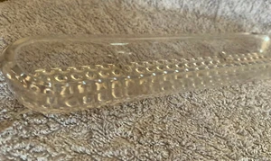 Clear Glass Hobnail Flower Vase Frog Long Narrow 10" x 2 1/8" Or Celery, Relish - Picture 1 of 8