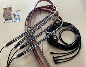 55" 1.4Meters x4PCS Chasing Flow Multifunction LED Wheel Undercar Strips Lights - Imagen 1 de 12