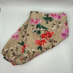 Lands' End Women Floral Print Mid Rise Comfort Stretch Shorts Tan Size 18W - Picture 1 of 7