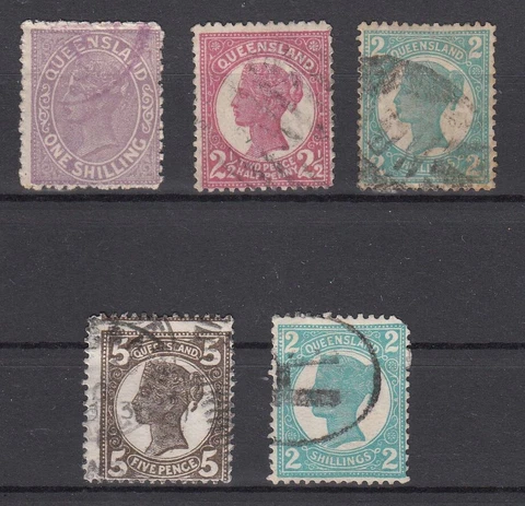 MZ20671/ QUEENSLAND - VICTORIA - 1895 / 1909 USED SELECTION - CV 245 $ Cover