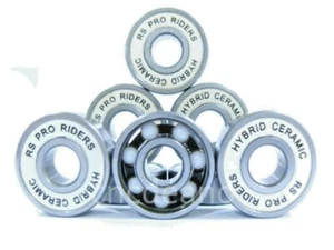 CERAMIC HYBRID BEARINGS 608 2RS ABEC 9 8x22x7mm INLINE SKATE ROLLER HOCKEY DERBY - Picture 1 of 4