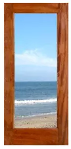 ETO DOORS- FD1L SOLID MAHOGANY CLEAR GLASS FRENCH ENTRY DOOR - Picture 1 of 6