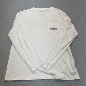 Vineyard Vines Herren T-Shirt Large Marthas Vineyard Box Logo Langarm weiß - Bild 1 von 10