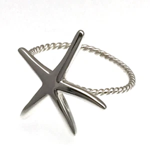 Anillo Estrella de Mar Playa Tema Retorcido Plata Esterlina Cuerda Fina Banda Nuevo Talla 8 - Imagen 1 de 9