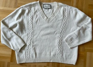 Gucci Pullover Strick Wolle Gr. S M Creme off white Zopfmuster - Bild 1 von 11