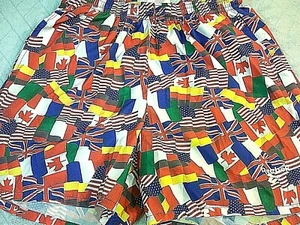  Reebok Mens Sz Small Flags International All Over USA Swim Trunks  Board Shorts - Picture 1 of 7