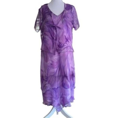 Woman's Beautiful Purple Dress By Believe Size 12 - Image 1 of 4