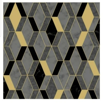 Papel pintado de vinilo geométrico mármol pizarra negra L63809 Foto 1 de 2