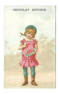 Jeune femme Fleurs - Chomo Chocolat Devinck - Trade card - Picture 1 of 2