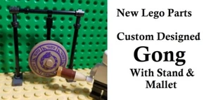 Lego Ninjago GONG mit Holzhammer lila Schlange bedruckt asiatisches Design mit Ständer - Bild 1 von 1