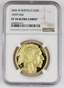 2006 W $50 American Buffalo 1 Oz 9999 Gold Proof Coin NGC PF70 PR70 Ultra Cameo - Picture 1 of 4