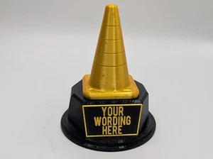 Personalised Cone Trophy, Cone Shape Gift, Cone Award Gift, Traffic Trophy - Picture 1 of 12