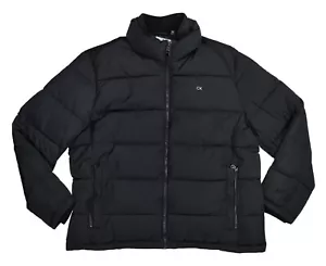 Calvin Klein Wind & Water Resistant Full Zip Men's Winter Coat XL NWT Black - Picture 1 of 3