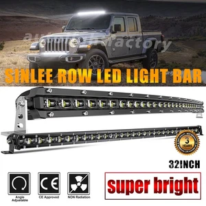 Slim Curved/Straight 32"inch LED Work Light Bar Flood Spot offroad UTE Truck SUV - Picture 1 of 44