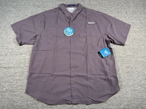 Columbia PFG Tamiami II Shirt Mens XXL Purple Omni-Shade Angler Outdoors Hiking - Picture 1 of 12