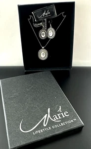 2009 Marie Osmond Lifestyle Jewelry Collect Set Necklace Pierced Earrings QVC#57 - Picture 1 of 5