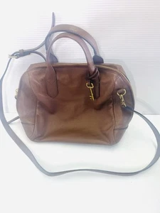 FOSSIL Brown Leather Crossbody Or Tote Adjustable Strap Ladies Handbag Brown. - Picture 1 of 16
