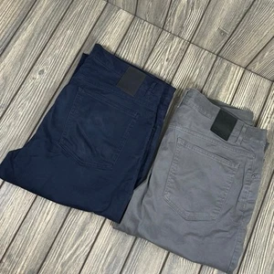 DKNY Men Chino Pants Cotton 34x30 Casual Lot of 2 Blue Gray Designer Preppy - Picture 1 of 11