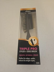 NEW Evolve Triple Pro Hair Brush 3 In 1 Professional Styler Edge All Hair Types - Picture 1 of 3