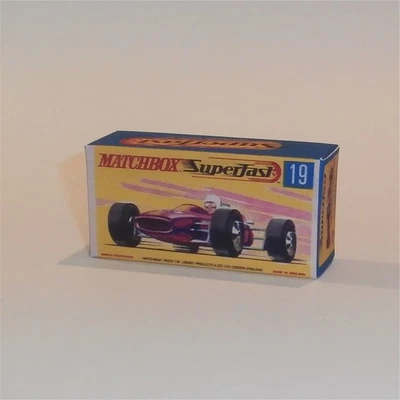 Matchbox Lesney Superfast 19 e Lotus Racing Car G Style Repro Box - Image 1 of 4