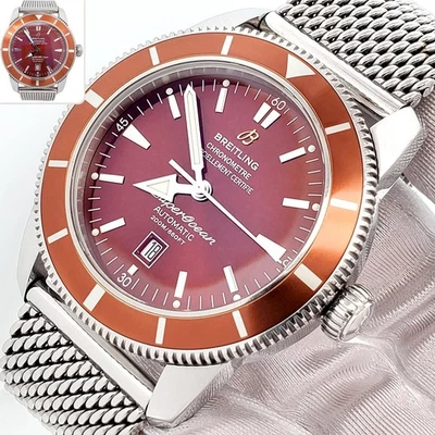 Reloj Breitling SuperOcean Heritage 46 mm esfera marrón bisel de bronce acero A17320 Foto 1 de 4