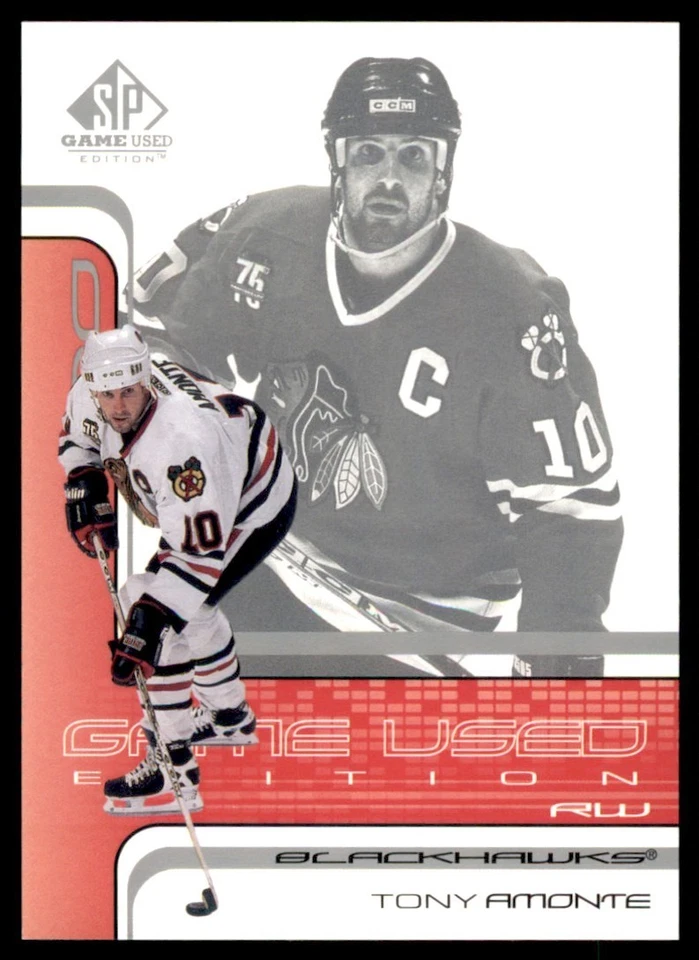 2001-02 SP Game Used #8 Tony Amonte Blackhawks - Image 1 of 2
