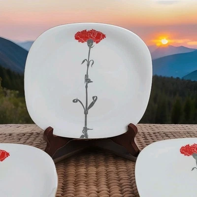 5-Vintage Block Langenthal Plates 7.5" Floral Portraits Henry Evans Switzerland - Image 1 of 4