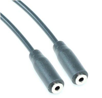 6inch 2.5mm SLIM MONO TS (2 conductor) FEMALE to FEMALE Audio Cable - Image 1 of 3