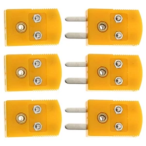 6 Pcs Cable Connectors Temp Probe Thermocouple Temperature Test Clamp - Picture 1 of 12