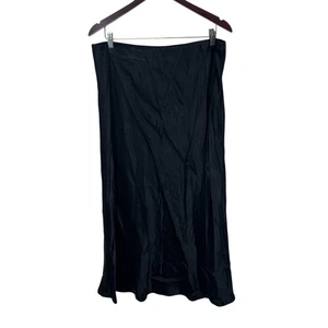 By Anthropologie The Tilda Midi Slip Skirt In Black Women’s Size XL Viscose - Picture 1 of 6