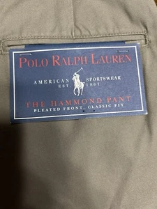 Ralph Lauren Polo Hammond Hose Plissee Bündchen Größe 36x30 Neu mit Etikett Braun - Bild 1 von 7
