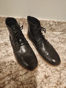 Crevo Boardwalk Black Leather Wingtip Boots Chukka Ankle Brogue Mens Size 13 - Picture 1 of 15